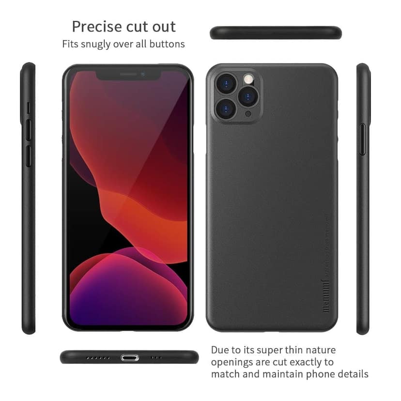 Memumi Slim Series Ultra Thin Back Cover for Apple iPhone 11 Pro 0.3 mm Thin - Black (5.8") view 4