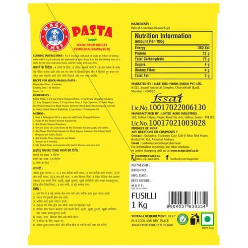 Magic Chef Fusilli Pasta, 1 Kg view 2