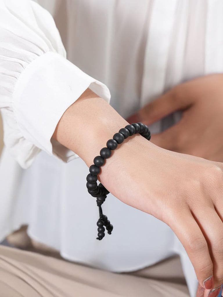 Karungali Mala Original Ebony Wood Beads with Lab Certificate Adjustable Bracelet. view 2