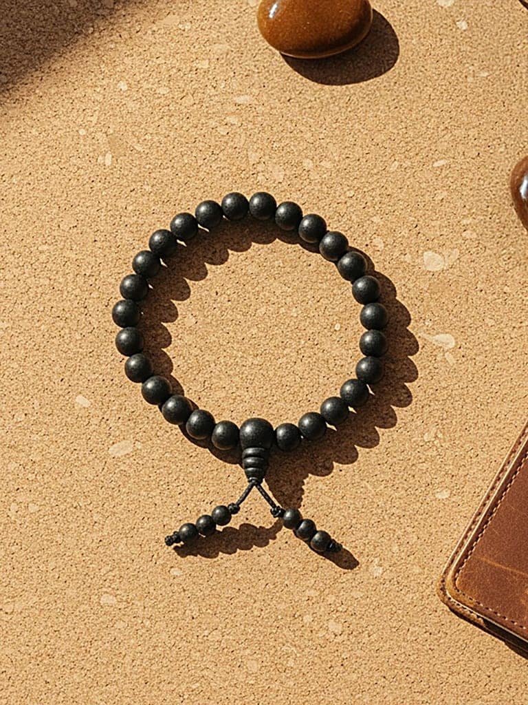 Karungali Mala Original Ebony Wood Beads with Lab Certificate Adjustable Bracelet. view 7