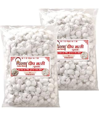 Divya Cotton Wicks - Round Cotton Wicks 800 Pieces ( Pack of 2 )
