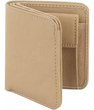 HRFSTAR PU Solid Men's Regular Wallet With 5 Slots For Card ( Beige , Pack of 1 )