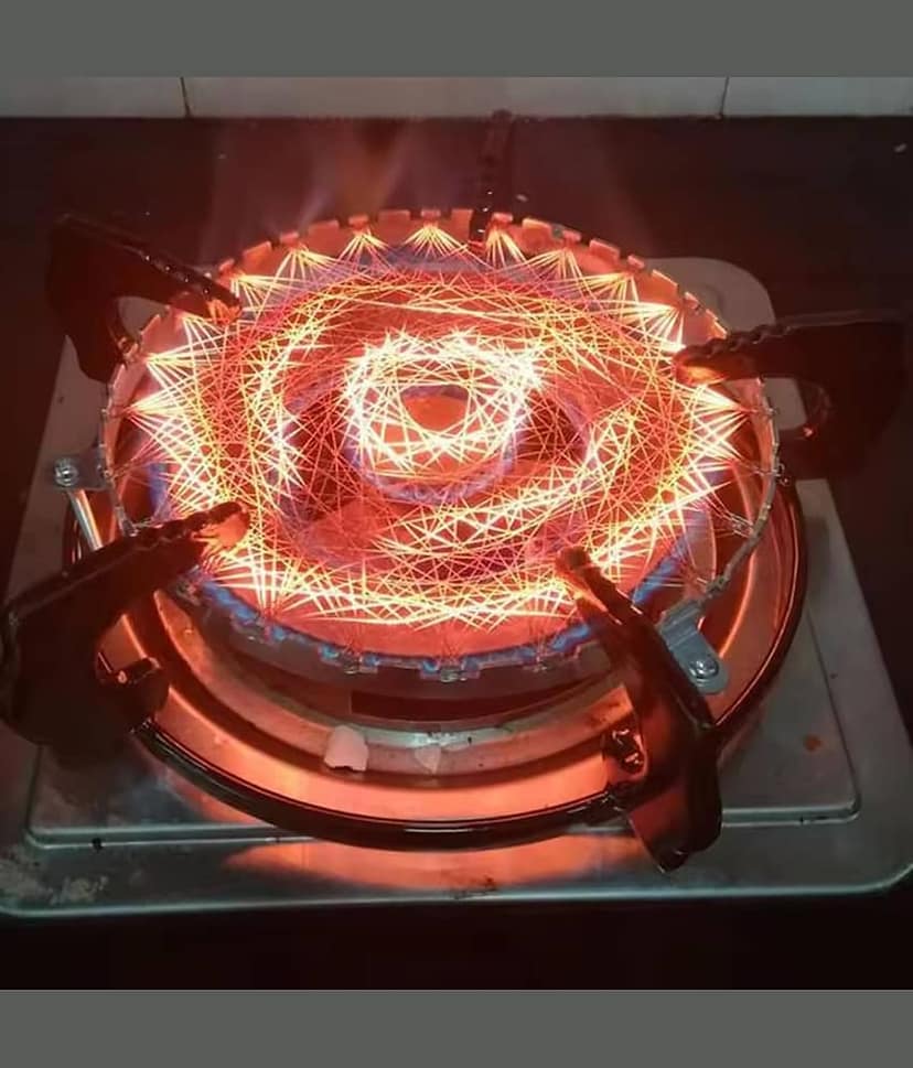 Gas Stove Stand Round Burner Stand, Glass top Gas Saver Jail Home Stove Mini Tandoor, Tandoor Channi, Grill Jalli, Barbeque Net, LPG Saver A Must for Every Home view 2