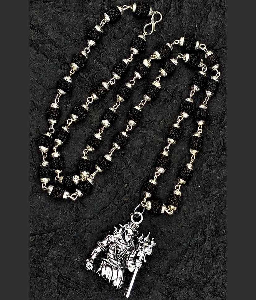 AKLINA Silver Men's Religious Pendant With Chain ( Pack of 1 )