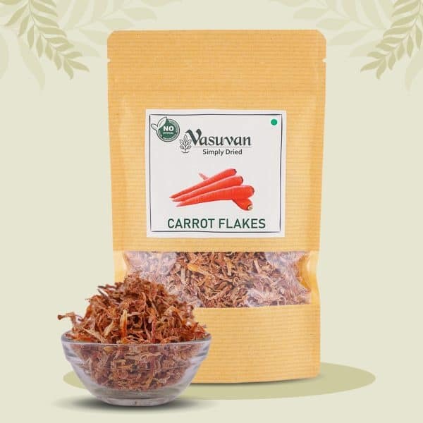 Vasuvan Carrot Flakes (800g) | Dehydrated & Dried Vegetable Flakes | Ready-to-Cook Soup & Stew Ingredient