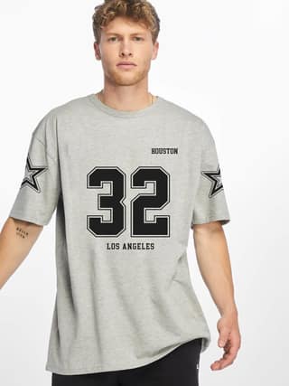 SCOTT FINCHER Men's Casual Short Sleeve Cotton T-shirt with HOUSTON and 32 Print in Black : AA(ARN)GREY_43