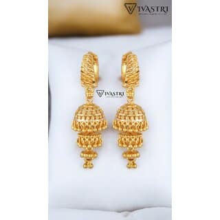 Vivastri Shimmering Glittering Clip On Jhumki Earring for Women and Girls [VIVA2674ERG]