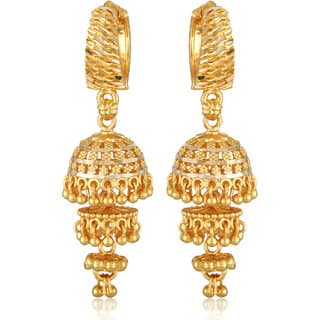 Vivastri Shimmering Glittering Clip On Jhumki Earring for Women and Girls [VIVA2674ERG] view 2