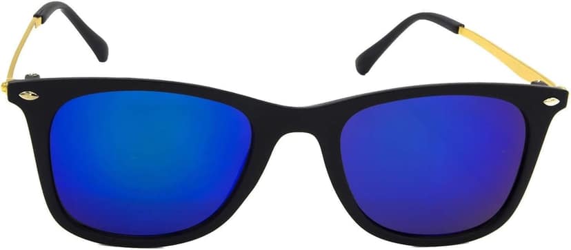 HRINKAR Unisex Rectangular Sunglasses Golden & Grey Frame, Pink & Black Lens (Medium) - Pack of 2 view 2