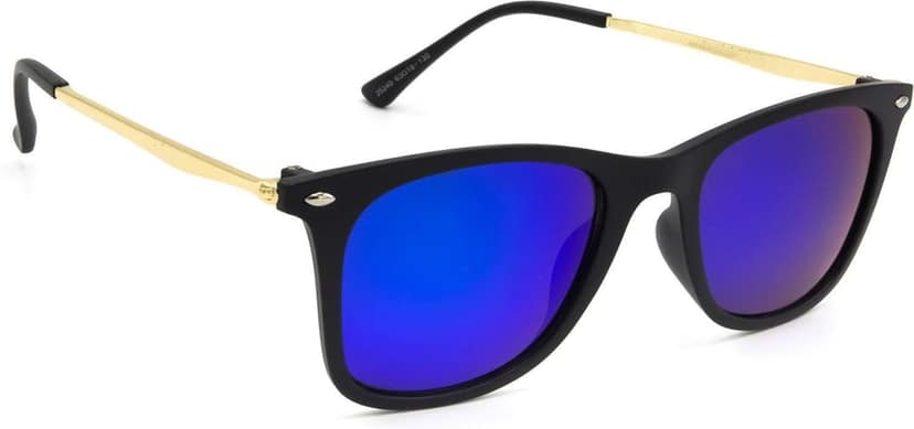 HRINKAR Unisex Rectangular Sunglasses Golden & Grey Frame, Pink & Black Lens (Medium) - Pack of 2 view 6