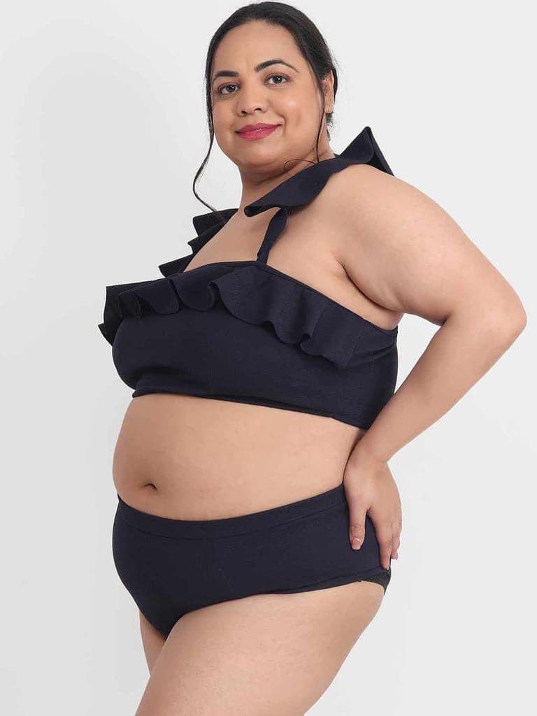 Plus Size 2 Piece Babydoll Bikini Dress For Honeymoon BB51N