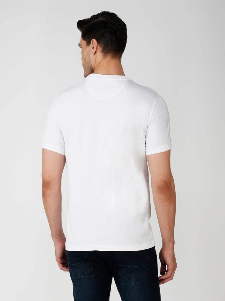 Men’s Branded Lightweight Cotton Jersey T-Shirt White view 2