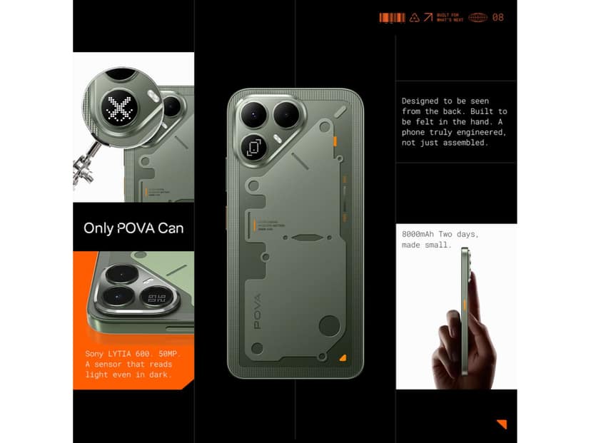 Tecno Pova 8 5G Smartphone, 6GB RAM, 128GB Storage - Terminal Green view 2