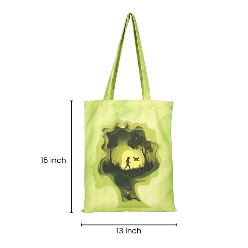 WOTM Recycled Cotton Canvas Tote Bag for Women | College Tote Bag | Canvas Bag for Girls | Foldable Travel & Shopping Tote | Eco-Friendly Cotton Canvas Bag view 5