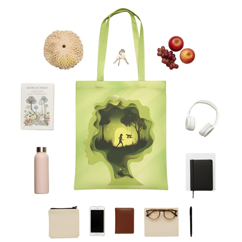 WOTM Recycled Cotton Canvas Tote Bag for Women | College Tote Bag | Canvas Bag for Girls | Foldable Travel & Shopping Tote | Eco-Friendly Cotton Canvas Bag view 6