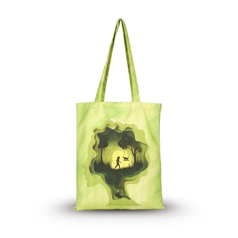 WOTM Recycled Cotton Canvas Tote Bag for Women | College Tote Bag | Canvas Bag for Girls | Foldable Travel & Shopping Tote | Eco-Friendly Cotton Canvas Bag view 7