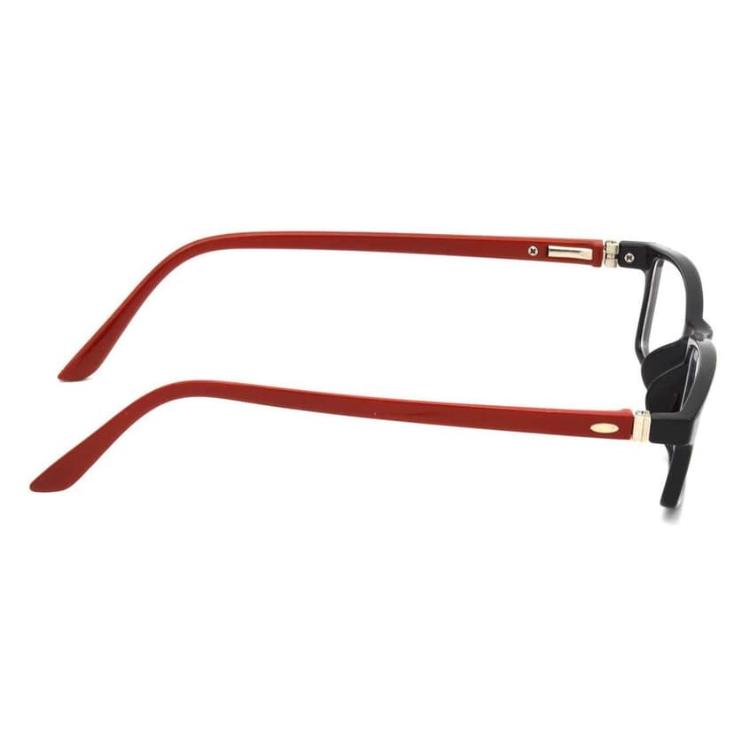 Hrinkar Plastic Full Rim Rectangle chasma frame Men & Women - HFRM-BK-RD-12 view 3