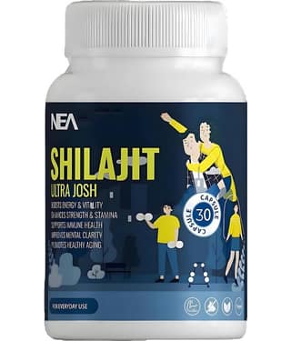 Nea Pure Shilajit Ultra Josh Gold | Ashwagandha , Safed Musli | 10 + Ayurvedic Herbs