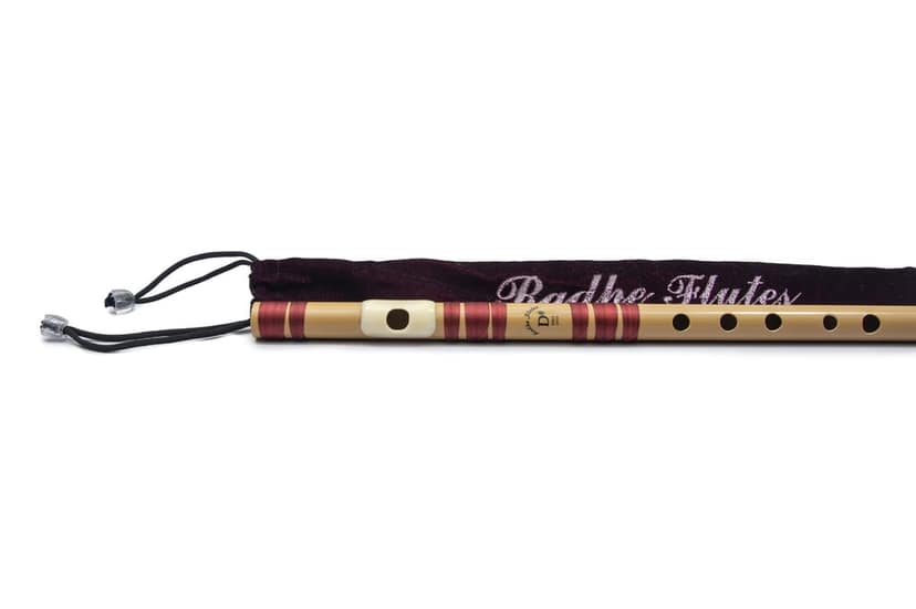 Radhe Flutes PVC Fiber D Sharp Bansuri Middle Octave Left Handed With Velvet Cover view 4