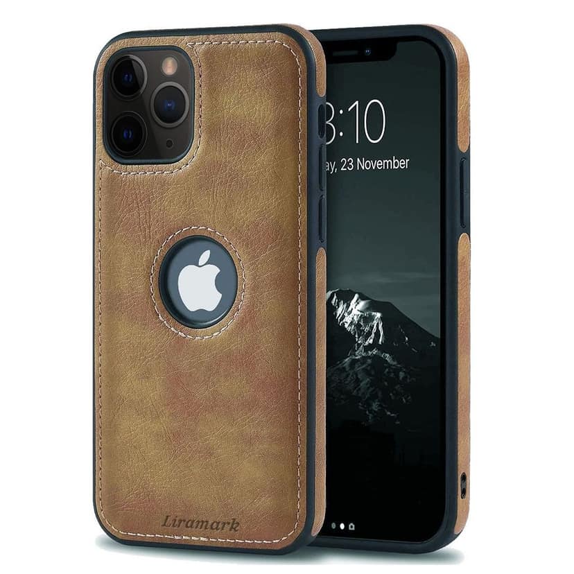 LIRAMARK PU Leather Flexible Back Cover Case Designed for iPhone 11 Pro