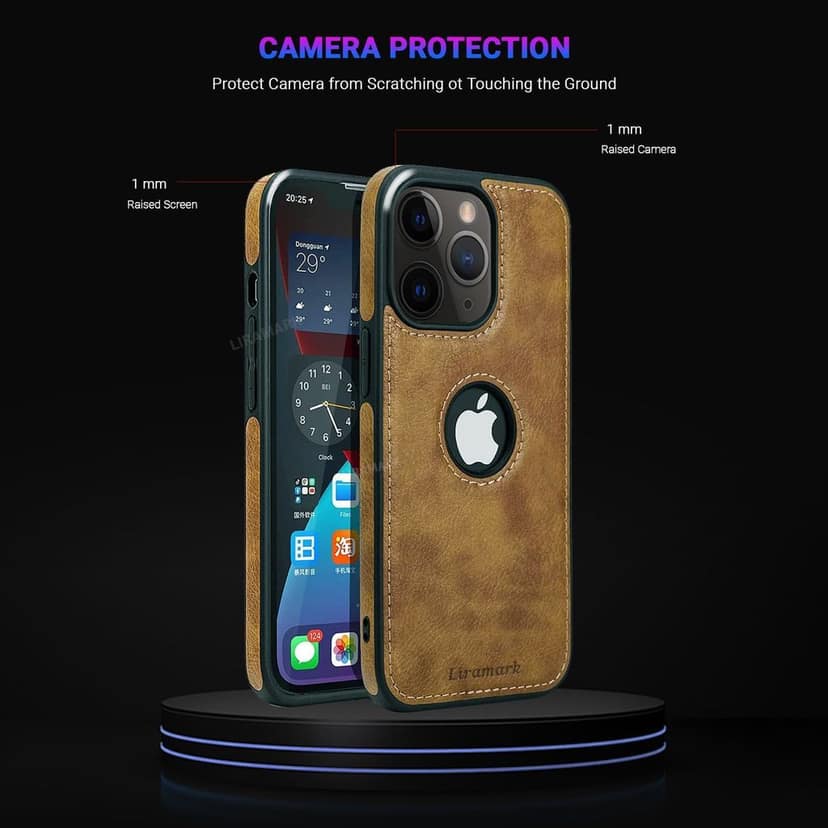 LIRAMARK PU Leather Flexible Back Cover Case Designed for iPhone 11 Pro view 5