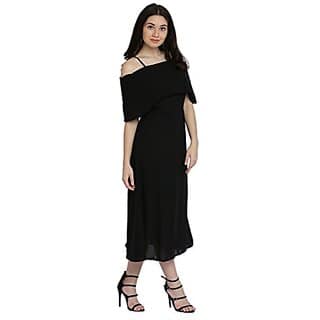 Miss Chase Womens Pink Off Shoulder Midi Skater Dress