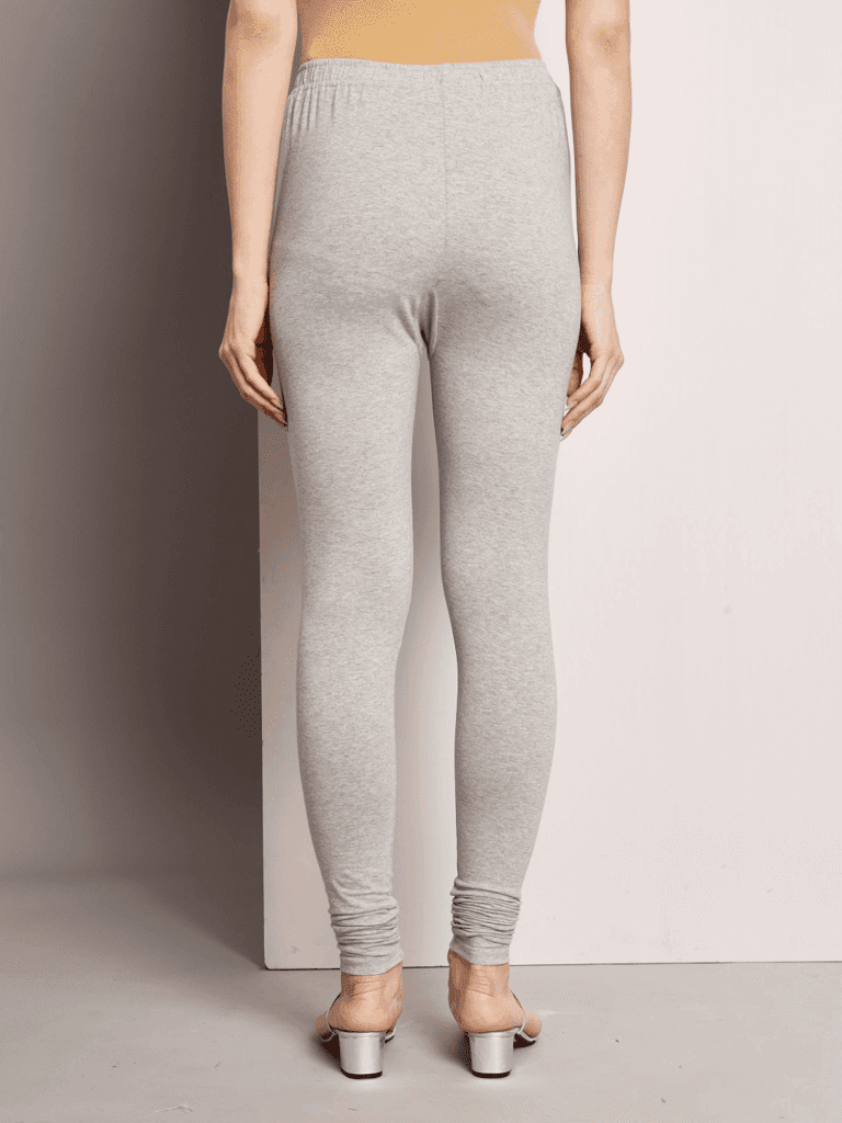 SOFT COLORS Women's Skinny Fit Ethnic Wear Churidar Leggings (Light Grey) view 3