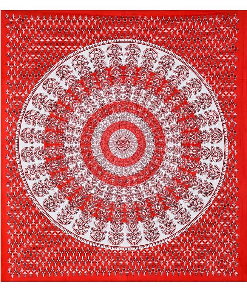 Cosito Cotton 1 Double Bedsheet with 2 Pillow Covers ( Red ) view 2