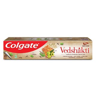 Colgate Swarna Vedshakti Ayurvedic Toothpaste, Anti-Bacterial Paste For Whole Mouth Health, With Neem, Clove, And Honey, 100 G(Savers Retail)