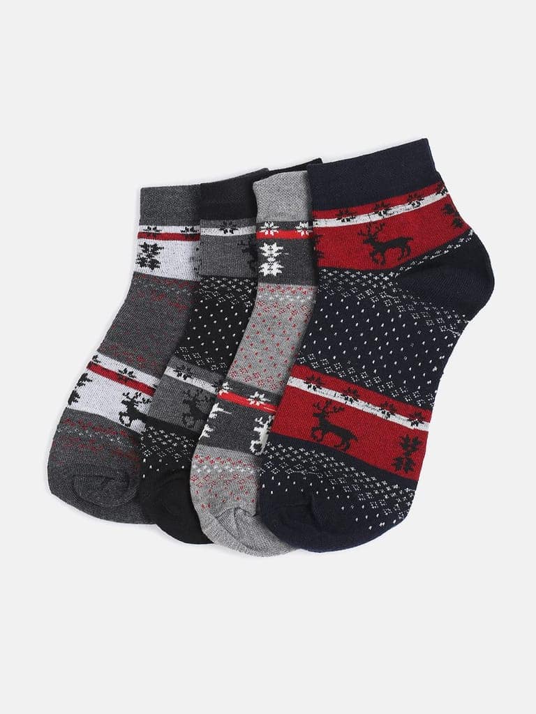Kolor Fusion Men Assorted Above Ankle Length Cotton Socks (Pack of 4) view 7