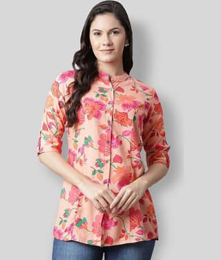 Divena Women's Rayon Tunic ( Peach )