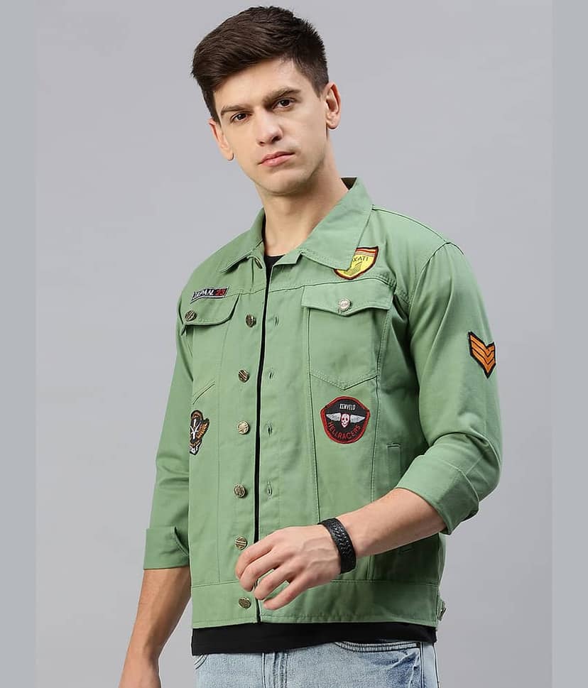 VOXATI Denim Men's Denim Jacket - Green ( Pack of 1 ) view 2