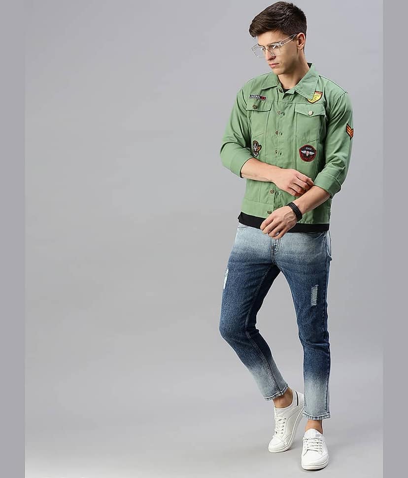 VOXATI Denim Men's Denim Jacket - Green ( Pack of 1 ) view 4