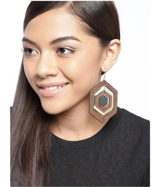 Prita Multilayer Wooden Earrings For Girls/Women