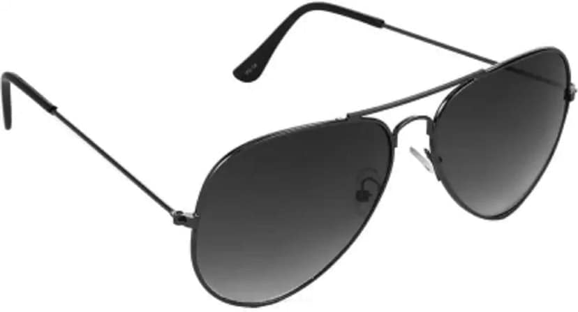 HRINKAR Gradient, Mirrored, UV Protection Pilot Sunglasses (Free Size) (Grey, Green) view 2