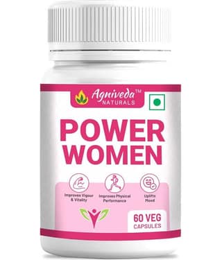 Agniveda Naturals Power Woman | All-Natural Stamina Booster For Women | Ashoka, Lodhra - 60 Caps
