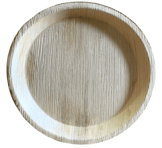 Disposable 10 Inch Round Areca Palm Leaf Plates -100 Pieces in Pack view 2