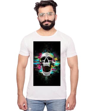 Nityanand Enterprises White Cotton Blend T-Shirt