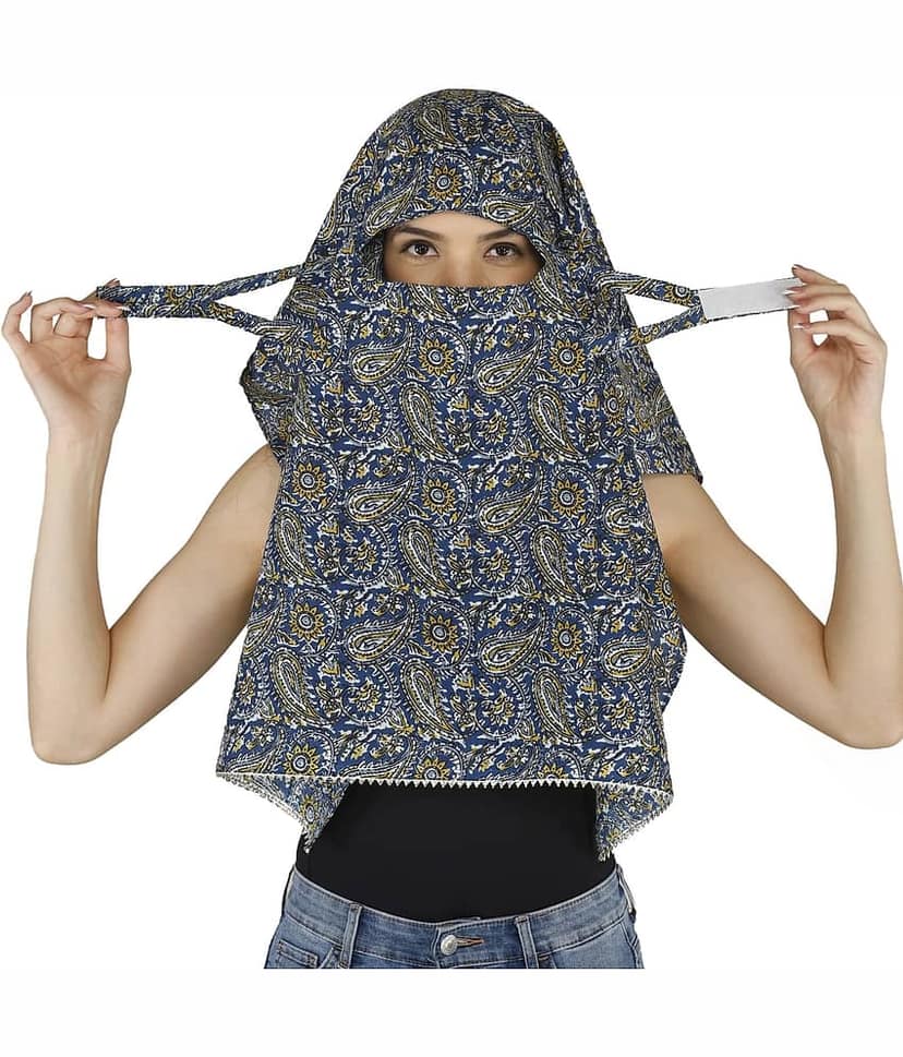 DEEPNYRA - LIVING STYLE Blue Cotton Women's Scarf ( Pack of 1 ) view 2
