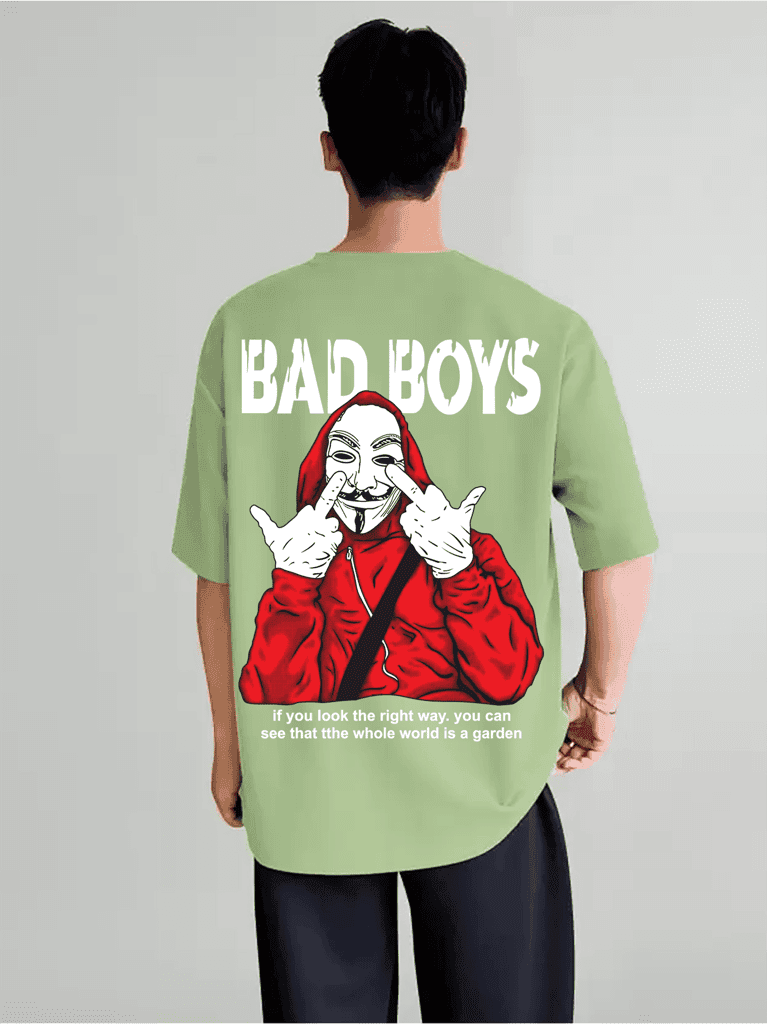 SCOTT FINCHER Men's Casual BAD BOY T-Shirt, Short Sleeve Crew Neck Summer Tee Shirt, Funny Graphic Tshirt Tops : AA(ARN)LGREEN_117