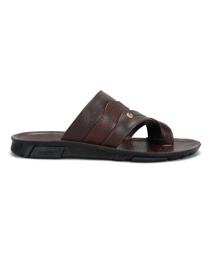 Paragon Men's Slip-on Brown Sandals for Men | Comfortable Sole & Durable view 3