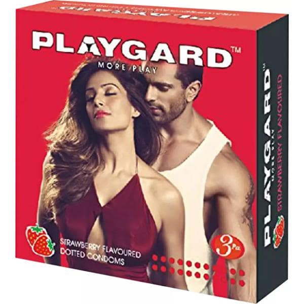 Playgard Super Dotted Strawberry Flavoured Condoms 3 Pcs