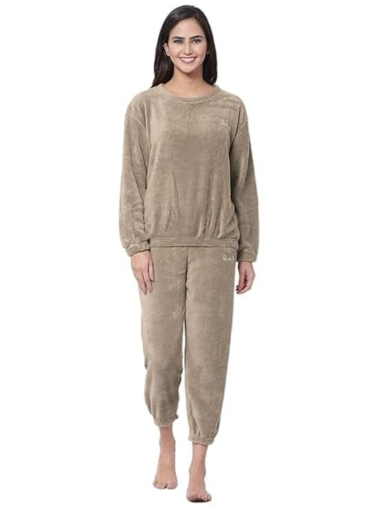 Combo Pack of 2 Women Winter Nightsuit Ladies Warm Night Suit Girls Pyjama Women's Top and Pajama Pants Regular Fit Pyjama Set view 6