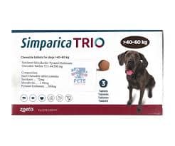 SIMPARICA TRIO 40-60 KGComprehensive Parasite Protection Chewable Tablet