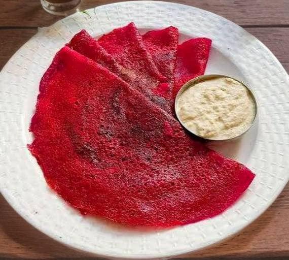 Beetroot Dosa (2Pcs)(coconut chutney)
