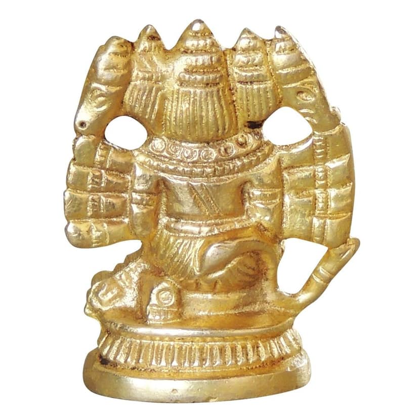 Brass Panchmukhi Hanuman Ji Showpiece Statue - Sacred Temple Murti, Height : 2 Inch (BSMAS1048 C) view 3