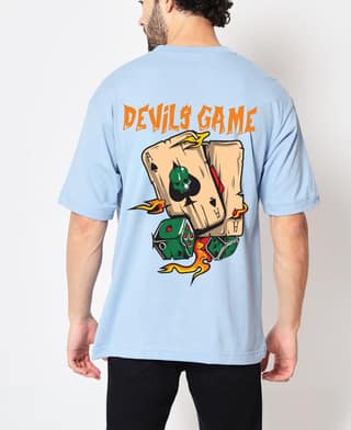 SCOTT FINCHER Men's "Devil's Game" Short Sleeve T-Shirt in Light Blue : AA(ARN)LBLUE_139