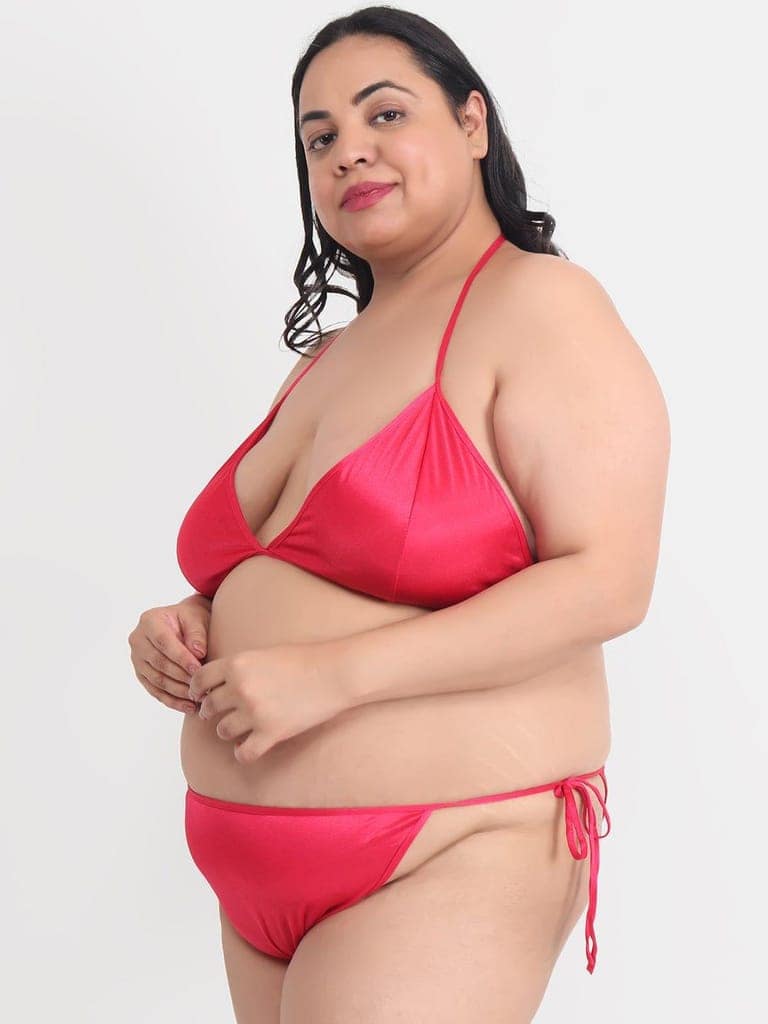Plus Size Sexy Cherry Honeymoon Bridal Bikini Set 11C view 2