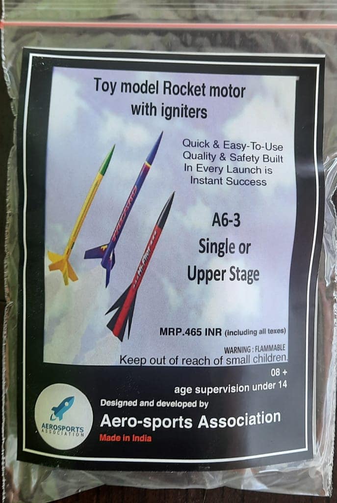 Toy model rocket motor A8-3