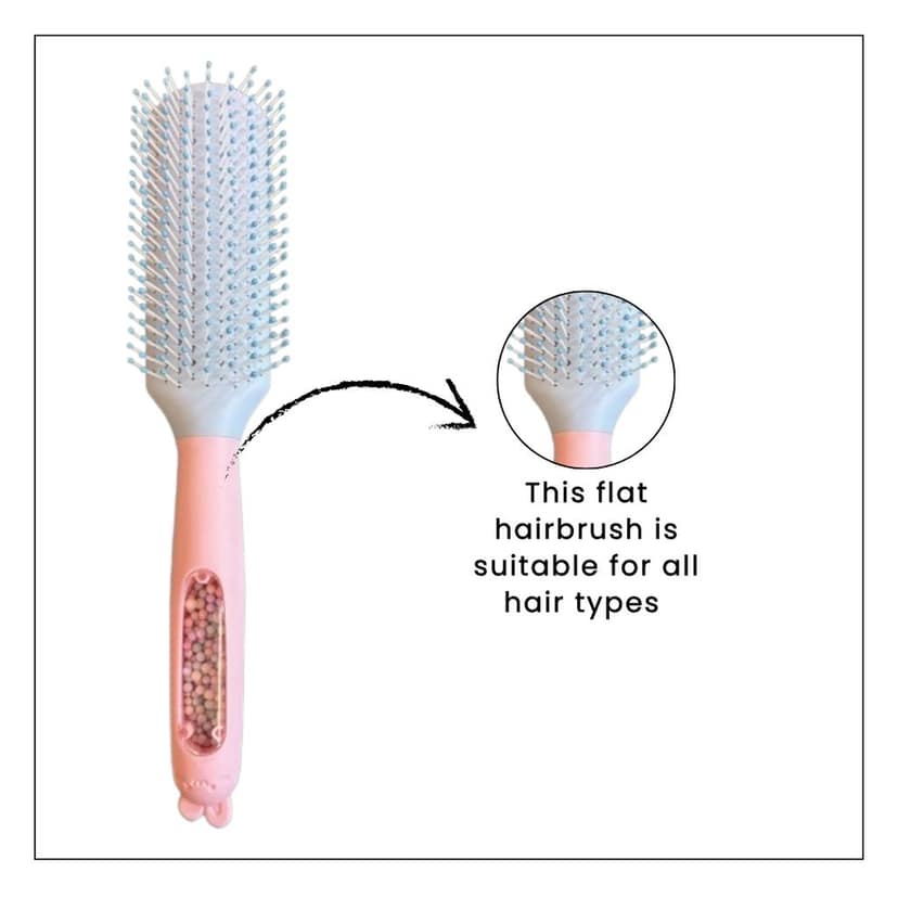 Hair Brush with Strong & Flexible Nylon Bristles having Anti-static Ball Tips, For Grooming, Straightening, Smoothing in blue Colour view 3